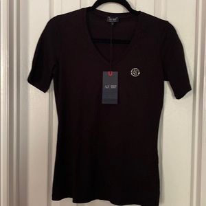 Armani Jeans Women's Black V-neck T